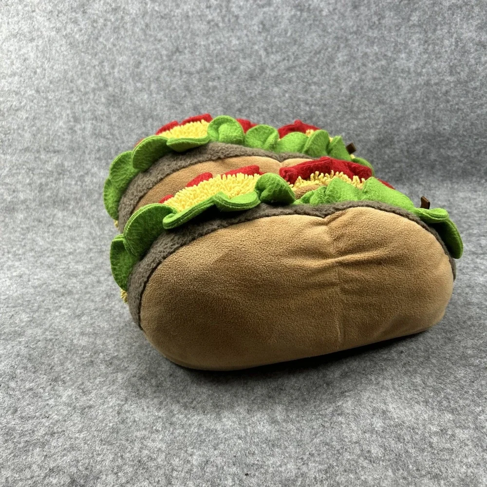Old Navy Critter Slippers XL (3Y-4Y) Brown Taco Novelty Plush Shoes